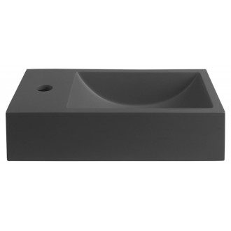 CREST L AR405 betonové umyvadlo včetně výpusti, 40x22 cm, antracit