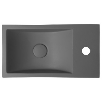 CREST R AR408 betonové umyvadlo včetně výpusti, 40x22 cm, antracit