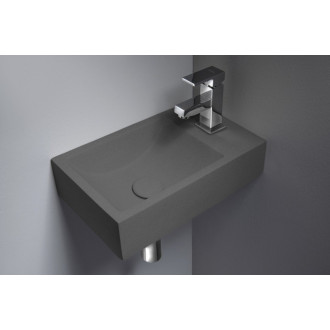 CREST R AR408 betonové umyvadlo včetně výpusti, 40x22 cm, antracit