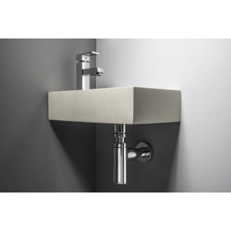 CREST L AR410  betonové umyvadlo včetně výpusti, 40x22 cm, bílý pískovec