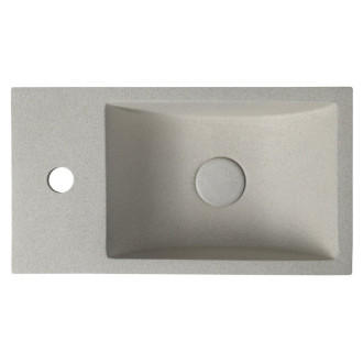 CREST L AR410  betonové umyvadlo včetně výpusti, 40x22 cm, bílý pískovec