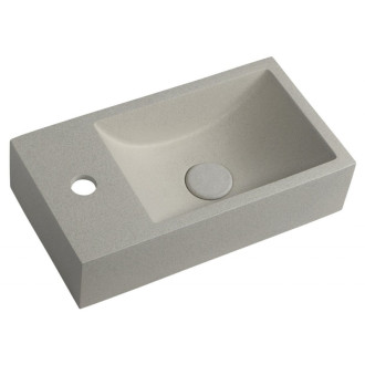 CREST L AR410  betonové umyvadlo včetně výpusti, 40x22 cm, bílý pískovec