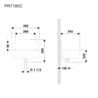 Mereo Nástenné umýv. plastové,biele PR7180C (60001010013)
