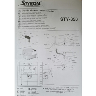 Plastová výlevka STY 350 s roštem STY 351 - včetně roštu