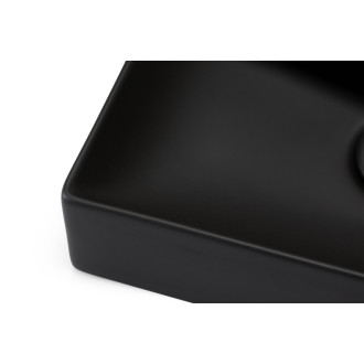 CERANO - Umývadlo keramické Alamea - na dosku - čierna matná - 50x36 cm