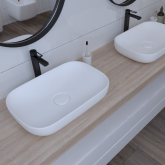 CERANO - Umývadlo keramické Aloha - na dosku - biela lesklá - 60x40 cm