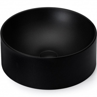 CERANO - Umývadlo granitové Jonas - na dosku - čierna matná - ø 40 cm