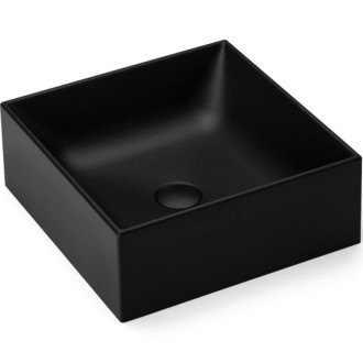 CERANO - Umývadlo granitové Saulius - na dosku - čierna matná - 40x40 cm