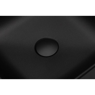 CERANO - Umývadlo granitové Saulius - na dosku - čierna matná - 40x40 cm