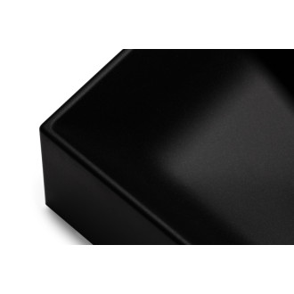 CERANO - Umývadlo granitové Saulius - na dosku - čierna matná - 40x40 cm