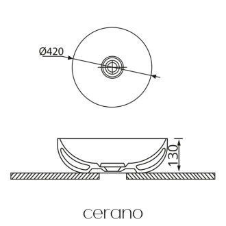 CERANO - Umývadlo keramické Moana - na dosku - biela lesklá - ⌀ 42 cm