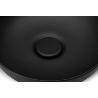 CERANO - Umývadlo keramické Moana - na dosku - čierna matná - ⌀ 42 cm