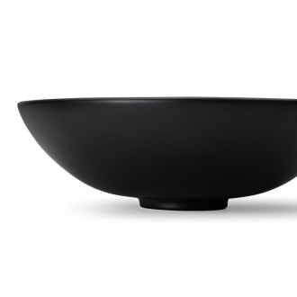 CERANO - Umývadlo keramické Tahia - na dosku - čierna matná - ⌀ 43 cm