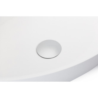 CERANO - Umývadlo z liateho mramoru Algirdas - na dosku - biela lesklá - 59x38,3 cm