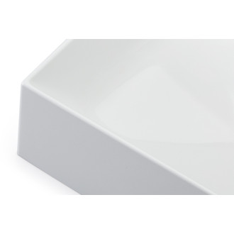 CERANO - Umývadlo z liateho mramoru - Andrius - na dosku - biela lesklá - 60x40 cm