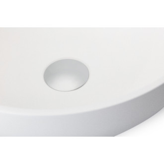 CERANO - Umývadlo z liateho mramoru Darius - na dosku - biela lesklá - ø 40 cm
