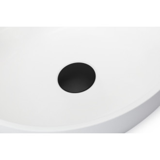 CERANO - Umývadlo z liateho mramoru Darius - na dosku - biela lesklá - ø 40 cm