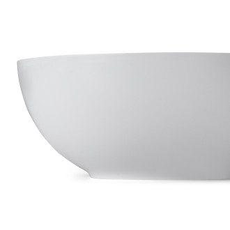 CERANO - Umývadlo z liateho mramoru Darius - na dosku - biela lesklá - ø 40 cm