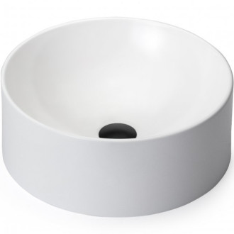 CERANO - Umývadlo z liateho mramoru - na dosku Jonas - biela lesklá - ø 40 cm