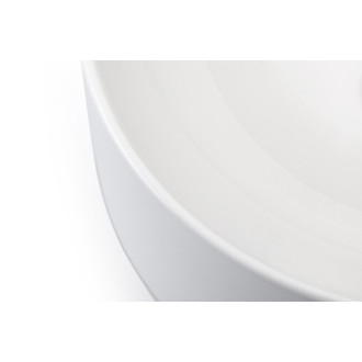 CERANO - Umývadlo z liateho mramoru - na dosku Jonas - biela lesklá - ø 40 cm