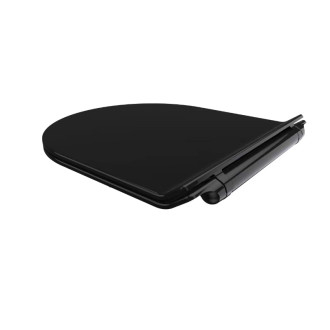 CERANO - Závesná WC misa Puerto, Rimless + sedátko Sedile, softclose - čierna matná - 35x50 cm