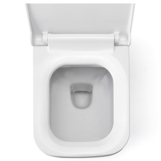 CERANO - Závesná WC misa Quartz, Rimless + sedátko Quartz, softclose - biela lesklá - 36x49 cm