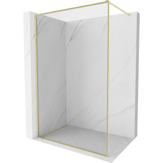 Mexen Kioto-XF Sprchová zástena s rámom 110 x 202 cm, 10 mm priehľadná, kartáčované zlato - 800-110-104-55-00-X