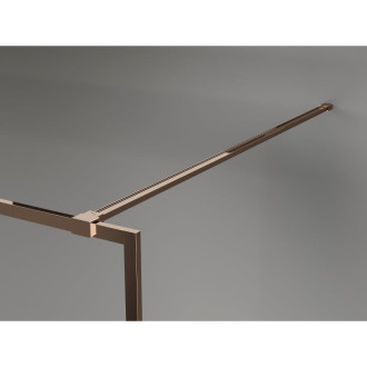 Mexen Kioto-XF Sprchová zástena s rámom 160 x 202 cm, 10 mm priehľadná, ružové zlato - 800-160-104-60-00-X