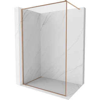 Mexen Kioto-XF Sprchová zástena s rámom 100 x 202 cm, 10 mm priehľadná, kartáčovaná meď - 800-100-104-65-00-X