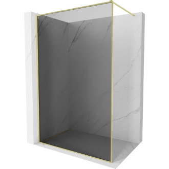 Mexen Kioto-XF Sprchová zástena s rámom 150 x 202 cm, grafit 10 mm, kartáčované zlato - 800-150-104-55-40-X