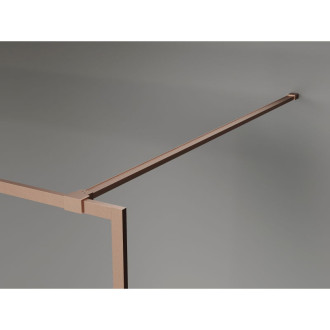 Mexen Kioto-XF Sprchová zástena s rámom 150 x 202 cm, grafit 10 mm, kartáčovaná meď - 800-150-104-65-40-X