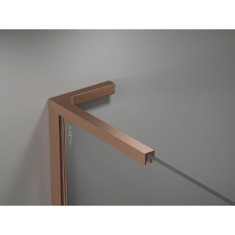 Mexen Kioto-X L Sprchová zástena 120 x 200 cm, 10 mm priehľadná, kartáčovaná meď - 800-120-107-65-00-X