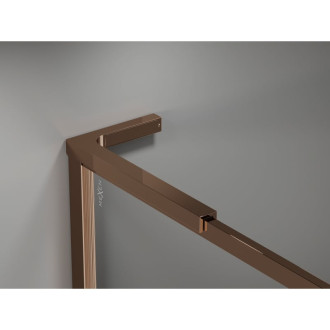 Mexen Kioto-XF L Sprchová zástena s rámom 120 x 202 cm, 10 mm priehľadná, ružové zlato - 800-120-174-60-00-XF