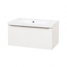 Mereo Mailo kúpeľňová skrinka, umývadlo z liateho mramoru, spodná, biela, 1 zásuvka CN516M