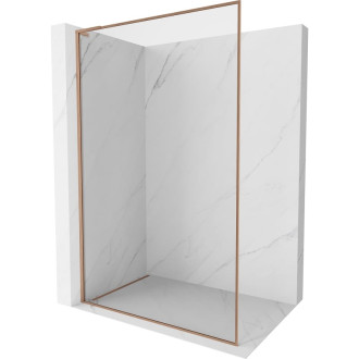 Mexen Kioto-F L Sprchová zástena s rámom 80 x 202 cm, 8 mm priehľadná, kartáčovaná meď - 800-080-174-65-00