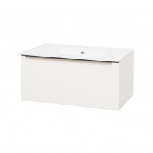Mereo Mailo kúpeľňová skrinka s keramickým umývadlom, spodná, biela, 1 zásuvka CN516