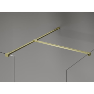 Mexen Kioto-X Sprchová zástena 140 x 80 cm, 10 mm priehľadná, kartáčované zlato - 800-140-202-55-00-080-X