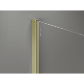 Mexen Kioto-X Sprchová zástena 110 x 90 cm, 10 mm priehľadná, kartáčované zlato - 800-110-202-55-00-090-X