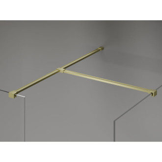 Mexen Kioto-X Sprchová zástena 130 x 90 cm, 10 mm priehľadná, kartáčované zlato - 800-130-202-55-00-090-X