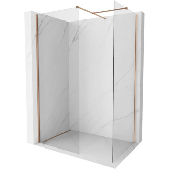 Mexen Kioto-X Sprchová zástena 120 x 110 cm, 10 mm priehľadná, kartáčovaná meď - 800-120-202-65-00-110-X