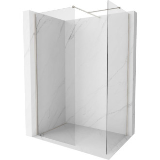 Mexen Kioto-X Sprchová zástena 150 x 90 cm, 10 mm priehľadná, kartáčovaný nikel - 800-150-202-97-00-090-X