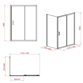 Cersanit Zip sprchovací kút obdĺžnik transp. sklo 120x90x190 S154-004