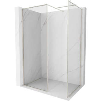 Mexen Kioto-XF Sprchová zástena s rámom 150x100 cm, 10 mm priehľadná, kartáčovaný nikel - 800-150-202-04-97-100-XF