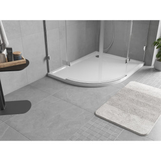 Mexen Flow polkruhová asymetrická sprchová vanička, úzka, pravá, 90 x 80 cm, biely lesk - 46Q108090R