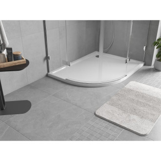 Mexen Flow polkruhová asymetrická úzka pravá sprchová vanička 100 x 80 cm, biely lesk - 46Q108010R