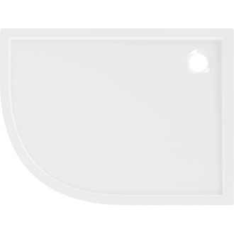 Mexen Flow polkruhová asymetrická úzka pravá sprchová vanička 100 x 80 cm, biely lesk - 46Q108010R