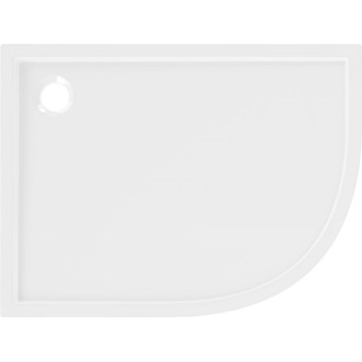 Mexen Flow polkruhová asymetrická sprchová vanička, úzka, ľavá, 100 x 90 cm, lesklá biela - 46Q109010L