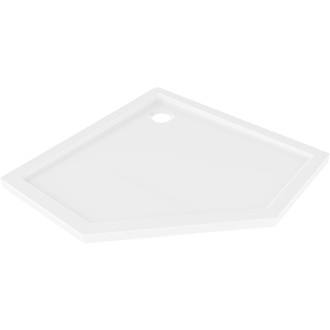 Mexen Flow úzka päťuholníková sprchová vanička 80 x 80 cm, biely lesk - 46P108080