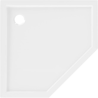 Mexen Flow úzka päťuholníková sprchová vanička 80 x 80 cm, biely lesk - 46P108080