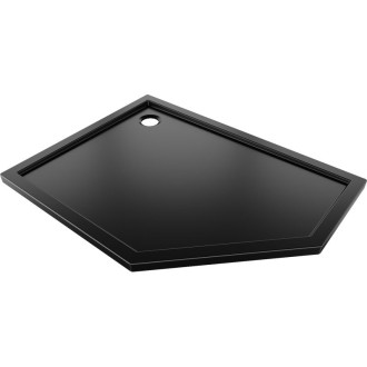 Mexen Flow úzka päťuholníková sprchová vanička ľavá 100 x 90 cm, matná čierna - 46P709010L